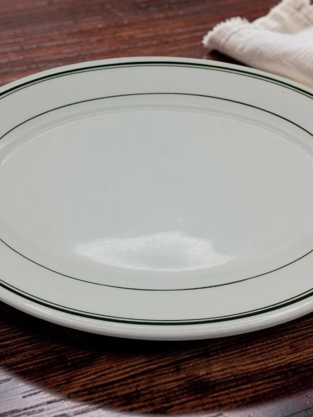 vintage homer laughlin best china green trim 12.25